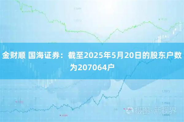 金财顺 国海证券：截至2025年5月20日的股东户数为207064户